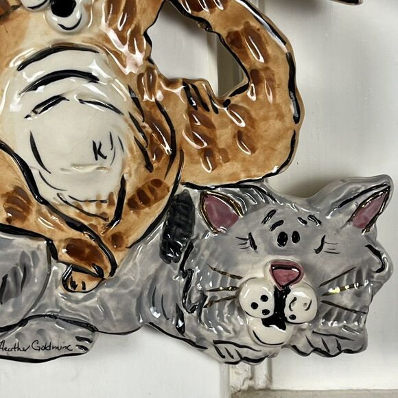 Vtg You Bring Out The Kitten In Me Blue Sky Ceramic Cat Wall Art Goldminc 2002 - Picture 13 of 16